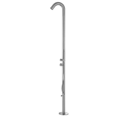 Outdoor Brushed Stainless Steel Shower System-Wave Outdoor Shower MPN:1055-SSB