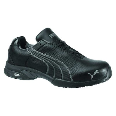 Women's Athletic Shoe, Steel Toe, Leather Upper, Rubber Outsole, Lace Up, Black/Gray, 6 1/2 C MPN:642855