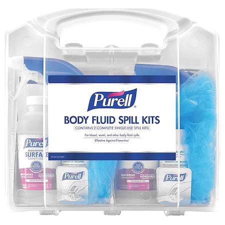 Spill Kit, 1 gal Volume Absorbed per Kit, 2 gal Capacity, Carrying Case, Clear, 22 MPN:3841-08-CLMS