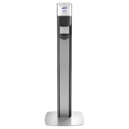 Hand Sanitizer Dispenser, Floor Mount, Graphite with Silver Panel (dispenser included) MPN:7316-DS-SLV