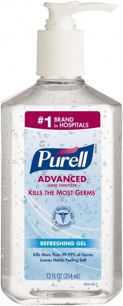Hand Sanitizer: Gel, 12 oz Pump Spray Bottle, Contains 70% Alcohol MPN:3659-12