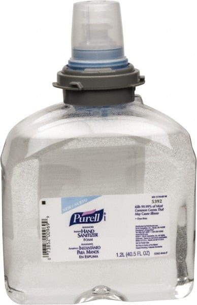 Hand Sanitizer: Foam, 1,200 mL Dispenser Refill, Contains 70% MPN:5392-02