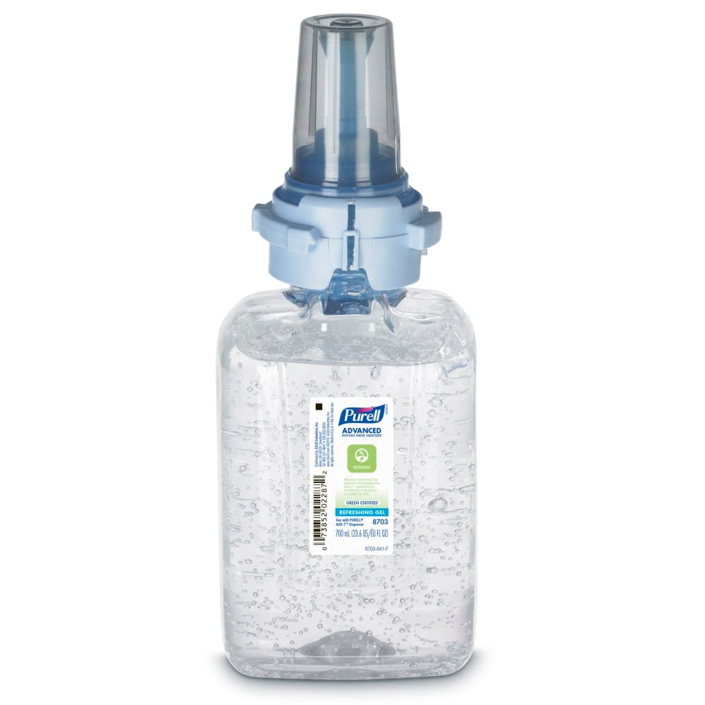 PURELL Advanced Hand Sanitizer Green Certified Gel Refill, Fragrance-Free, 700 mL (Min Order Qty 2) MPN:8703-04CT