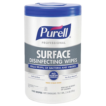 Surface Wipe Canister Professional 110 Wipes Ea MPN:9342-06