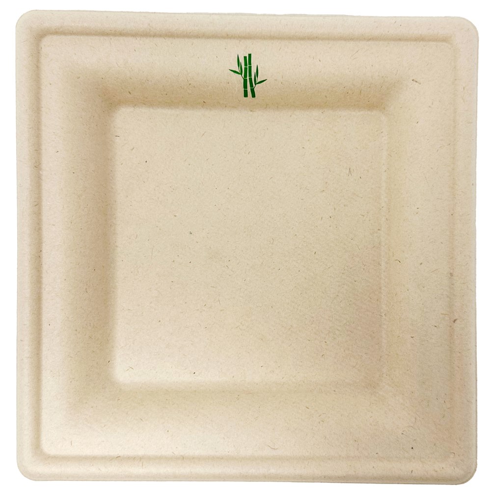 Purely Bamboo Square Plates, 10in, Beige, Pack Of 500 Plates MPN:MZL-P102CT