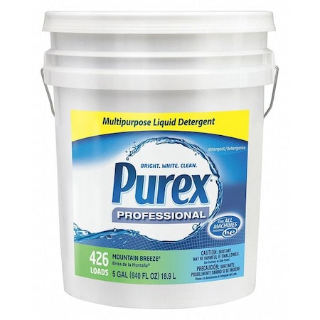 High Efficiency Laundry Detergent, 5 gal Pail, Liquid, Mountain, Blue MPN:06354