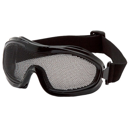 Wire Mesh Goggles, Black PVC Frame, Wide Elastic Strap, Rubber Gasket MPN:G9WMG