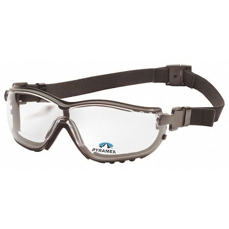 Bifocal Safety Goggles, 1.5 Diopter, Clear Lens, H2X Anti-Fog, Foam Padding, V2G Series MPN:GB1810STR15