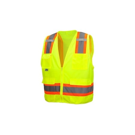 Safety Vest, Hi-Vis, Lime, 5XL MPN:RVZ2410X5