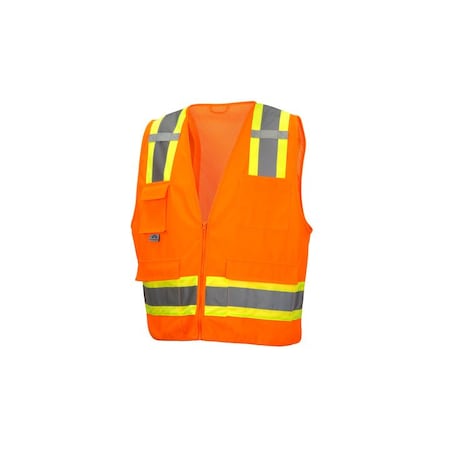 Safety Vest, Hi-Vis, Orange, Large MPN:RVZ2420L