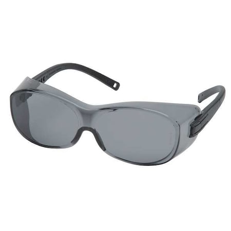 OTS®, Safety Glasses, Anti-Scratch, Gray Lens, Black Frame, Frameless MPN:S3520SJ