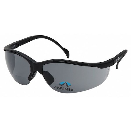 Venture II®, Reader Safety Glasses, Anti-Scratch, Gray Lens, Half-Frame, Wraparound MPN:SB1820R20