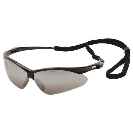 PMXTREME, Safety Glasses, Anti-Scratch, Gray Mirror Lens, Black Frame, Half-Frame MPN:SB6370SP