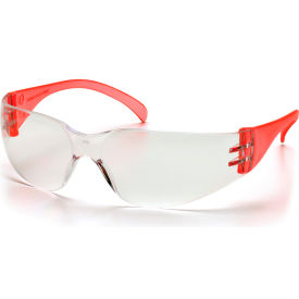 Intruder™ Safety Glasses Clear Lens Red Temples SR4110S - Pkg Qty 12