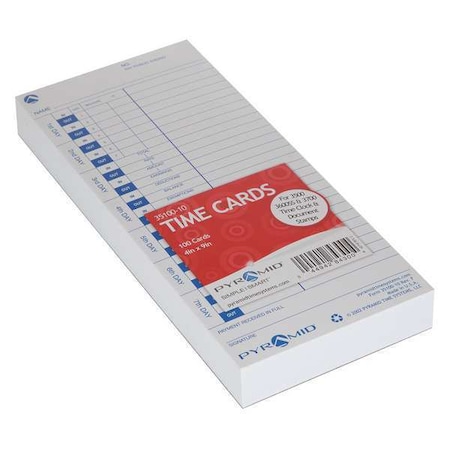 Time Card, White, 9in H, PK100 MPN:35100-10