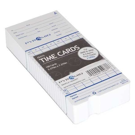 Time Card, White, 7 7/16in H, PK100 MPN:42415