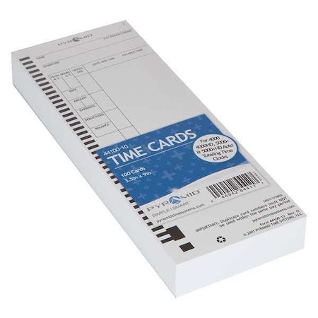 Time Card, White, 9in H, PK100 MPN:44100-10