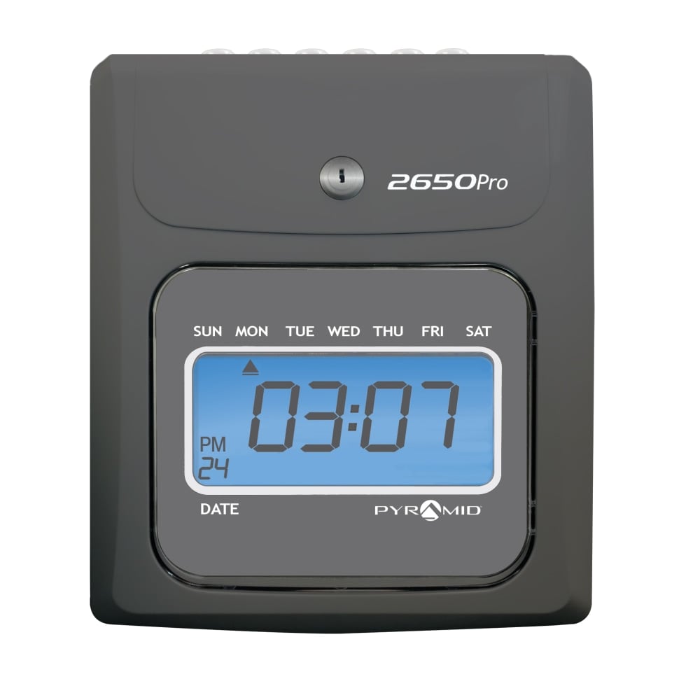 Pyramid 2650Pro 6-Column Top Loading Time Clock, 8.5in x 7.25in x 5in, Charcoal MPN:2650