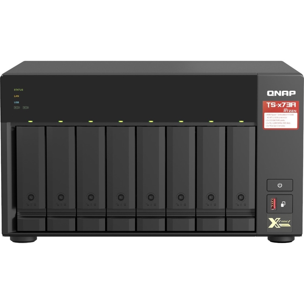 QNAP TS-873A-8G NAS Storage System - AMD Ryzen V1500B Quad-core 2.20 GHz - 8x HDD Supported - 0x HDD Installed - TS873A8GUS MPN:TS-873A-8G-US