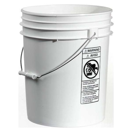 6 gal Round Storage Pail, White, High Density Polyethylene MPN:240132