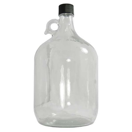 Jug, 1.92 L Capacity - mL, 64 fl oz Capacity - oz, Screw On Closure, Glass, clear, 10.43 in H MPN:GLC-01406