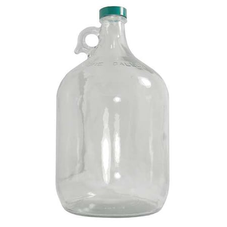 Jug, 1.92 L Capacity - mL, 64 fl oz Capacity - oz, Screw On Closure, Glass, clear, 10.43 in H MPN:GLC-01408