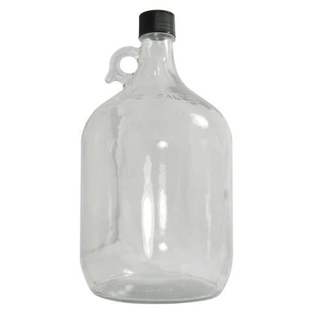 Jug, 1.92 L Capacity - mL, 64 fl oz Capacity - oz, Screw On Closure, Glass, clear, 10.43 in H MPN:GLC-01420