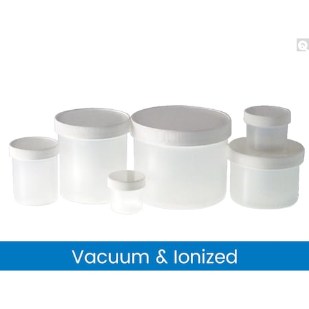 Natural PP Jar, 89-400 White PP Unlined Cap attached, Vacuum/Ionized, PK36 MPN:PLC-10495