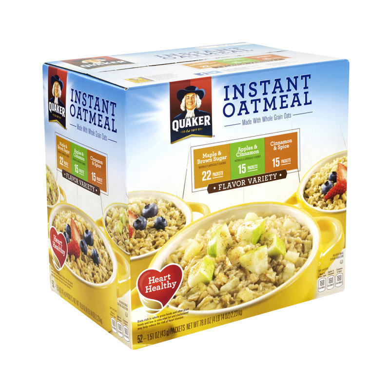 Quaker Oatmeal Flavor Variety Pack, Box of 52 MPN:26298