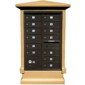 Decorative Stucco CBU Mailbox Center SHORT Pedestal (Column Only) in Burnt Tuscan Color STUCOL-SHRT-BT