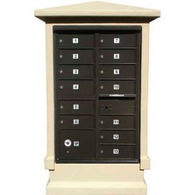 Decorative Stucco CBU Mailbox Center SHORT Pedestal (Column Only) in Sandstone Color STUCOL-SHRT-SS