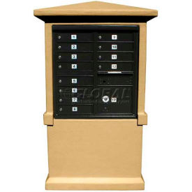 Decorative Stucco CBU Mailbox Center TALL Pedestal (Column Only) in Burnt Tuscan Color STUCOL-TALL-BT