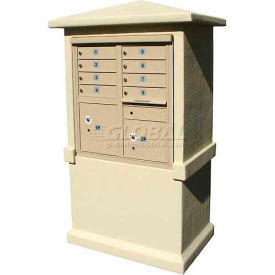 Decorative Stucco CBU Mailbox Center TALL Pedestal (Column Only) in Sandstone Color STUCOL-TALL-SS