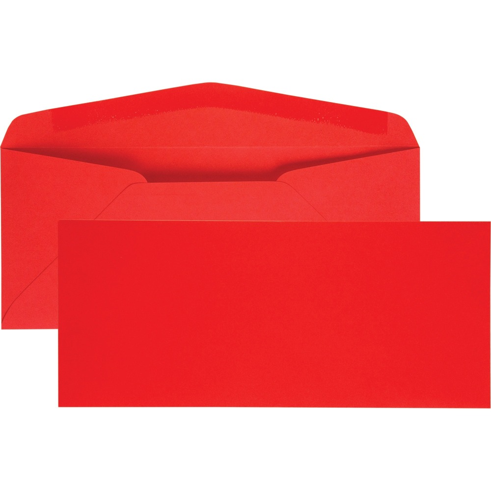 Quality Park #10 Business Envelopes, Windowless, Gummed Seal, Red, Pack Of 25 Envelopes MPN:11134