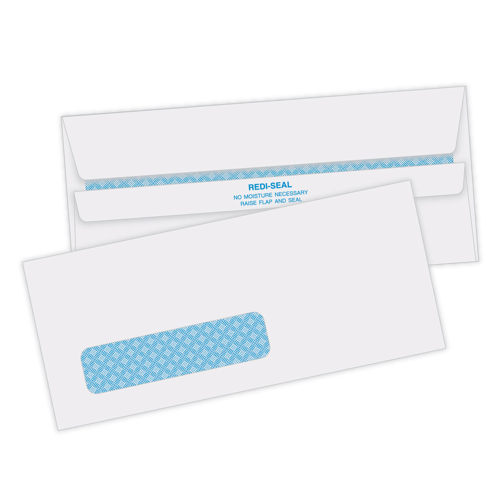 Quality Park #10 Redi-Seal Security Window Envelopes, Bottom Left Window, Self Adhesive, White, Box Of 500 (Min Order Qty 2) MPN:21418