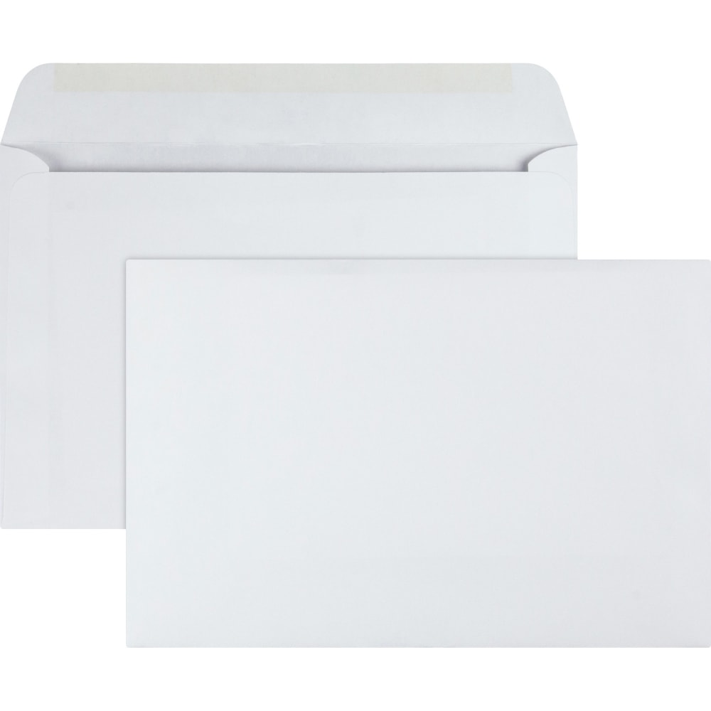 Quality Park Booklet Envelopes, 6in x 9in, Moisture Seal, White, Box Of 100 (Min Order Qty 2) MPN:37113