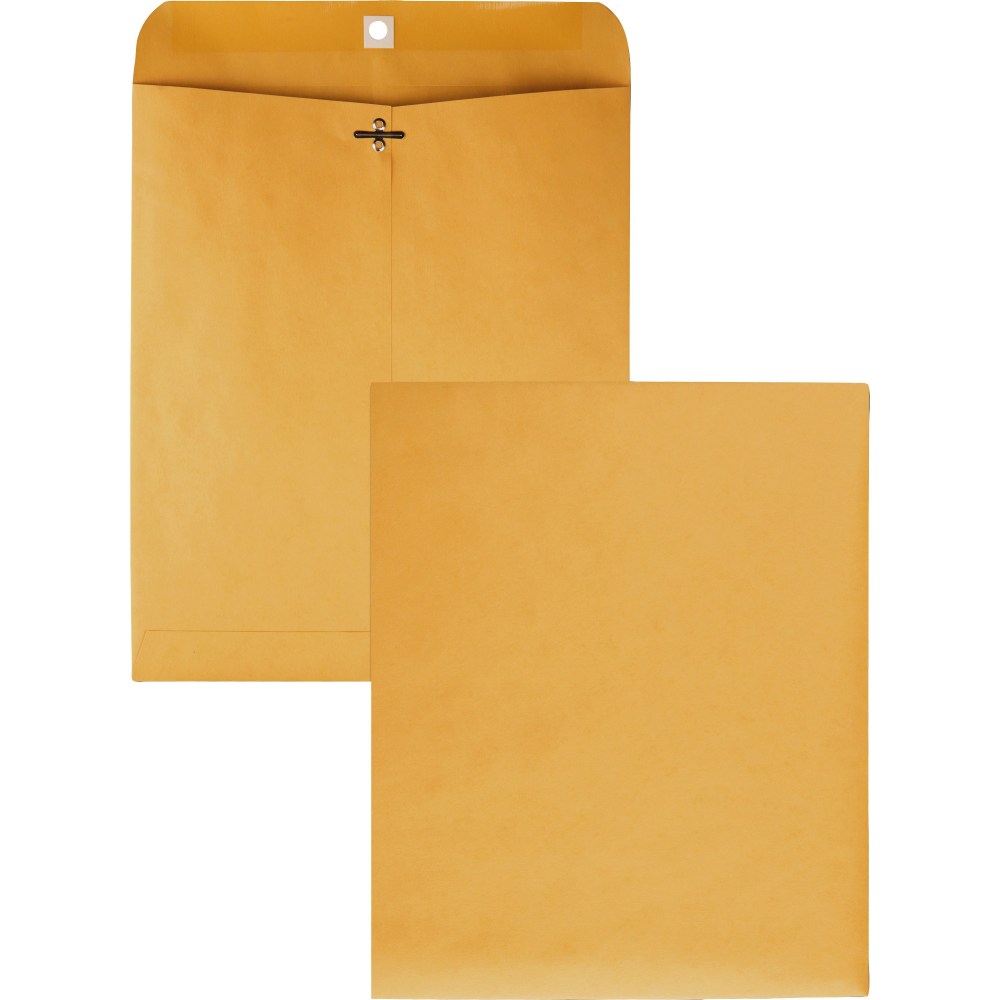 Quality Park Gummed Kraft Clasp Envelopes - Clasp - #95 - 10in Width x 12in Length - 28 lb - Gummed - Kraft - 100 / Box - Kraft MPN:37895