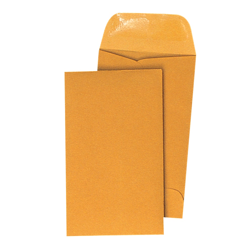 Quality Park Coin Envelopes, 2 1/2in x 4 1/4in, Brown Kraft, Box Of 500 MPN:50262