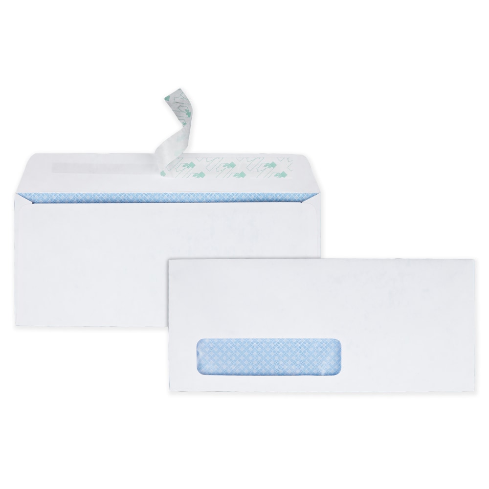 Quality Park #10 Redi-Strip Business Envelopes, Bottom Left Window, Self Adhesive, Window, White, Box Of 500 MPN:69222