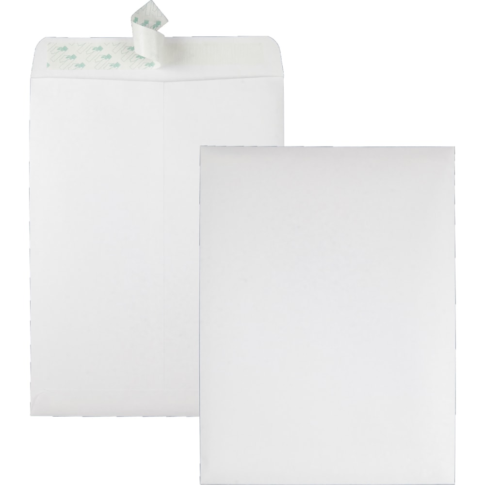 Quality Park Redi-Strip Plain Catalog Envelopes - Catalog - #10 1/2 - 9in Width x 12in Length - 28 lb - Peel & Seal - Wove - 100 / Box - White MPN:QUA44582