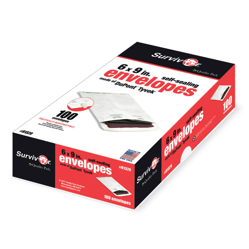 Quality Park Tyvek 6in x 9in Envelopes, Self-Adhesive Closure, White, Box Of 100 MPN:R1320