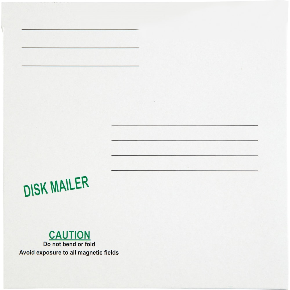 Quality Park 5 1/4in Economy Disk Mailers - Disc/Diskette - 6in Width x 5 7/8in Length - Paperboard - 10 / Pack - White (Min Order Qty 5) MPN:64112