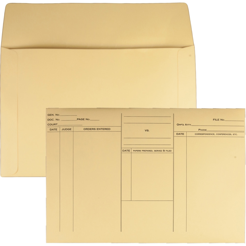 Quality Park Attorneys File Style Fold Flap Envelope - Document - 14 3/4in Width x 10in Length - Buff - 100 / Box MPN:89701