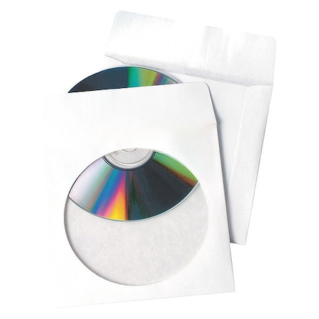 No-Tear CD/DVD Sleeve, White, Paper, PK100 MPN:QUA77203