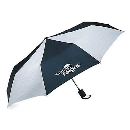 42 in Umbrella, Blue/White Nylon Canopy, Steel Ribs, Rubber Handle, Auto Open MPN:9WTC9