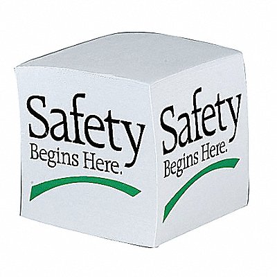 Slogan Memo Cube Safety Begins Here MPN:8109-2