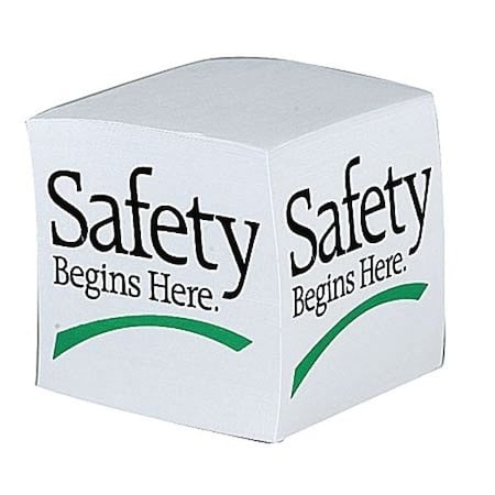 Slogan Memo Cube, Safety Begins Here MPN:8109-2