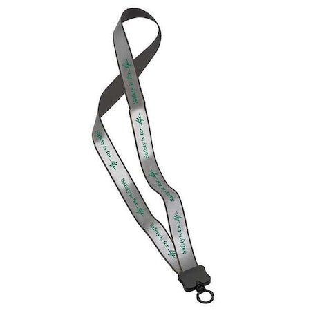 Lanyard, 16 in, Gray, Green MPN:23GLYSL