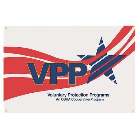 Banner, VPP Star Worksite, 48 in H x, 72 in W, Vinyl MPN:VBA46