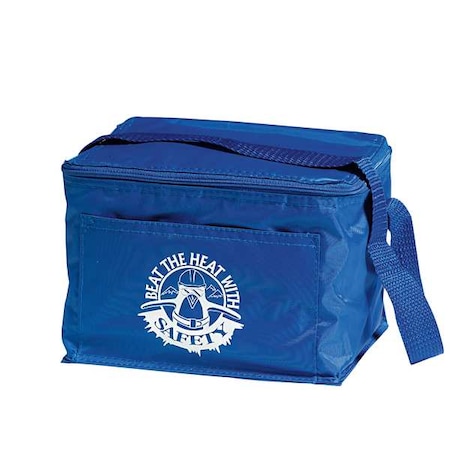 Soft Sided Cooler, 6 Cans, Royal Blue MPN:28006 WHITE IMPRINT